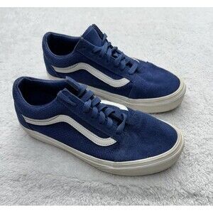 Vans Woven Check Pig’s Suede Navy Low-Top Sneakers 2024 Womens 7.5, Mens 6